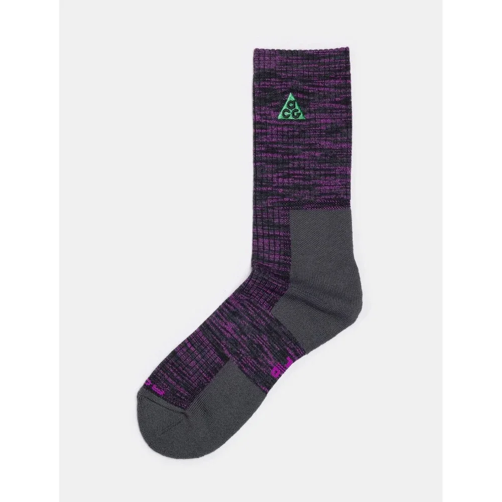 Nike ACG Everyday Cushioned Crew Socks Mens Purple Excellence Space Dye Knit